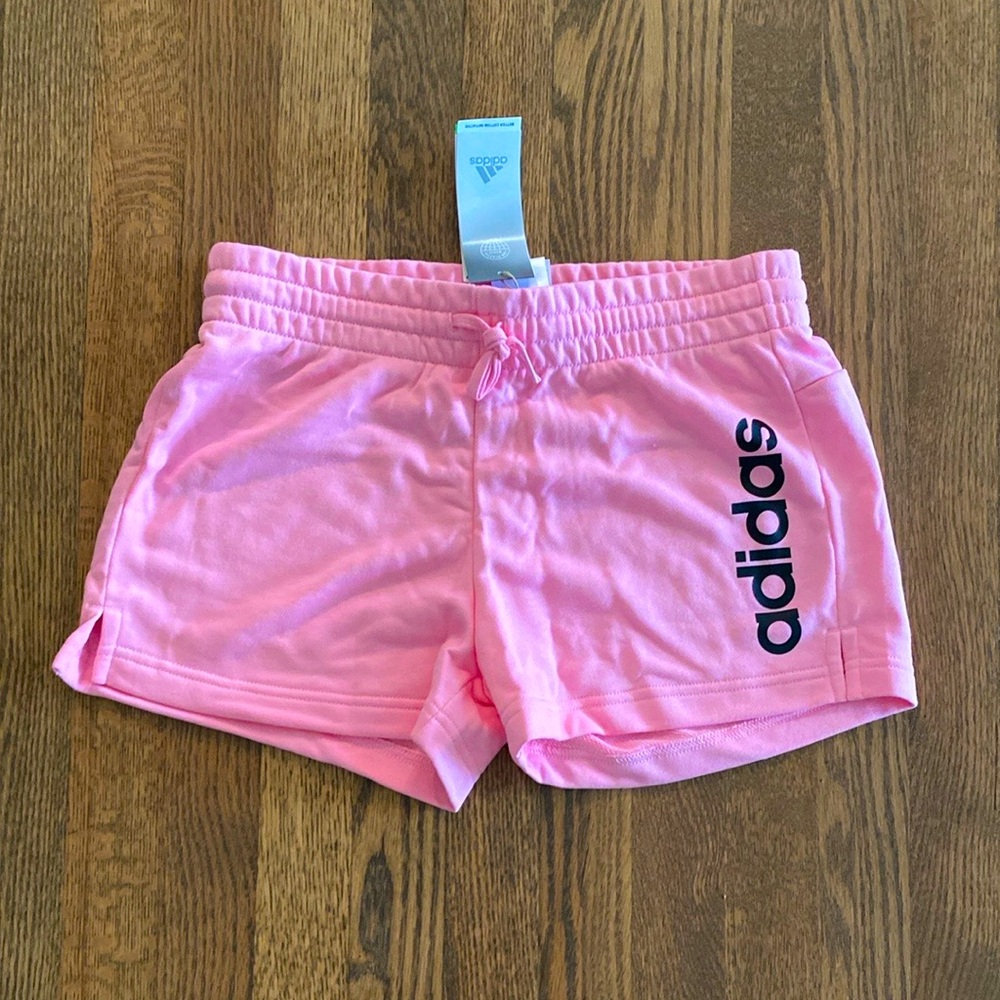 Adidas Pink Athletic Shorts Elastic Waistband NWT